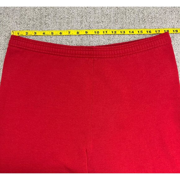 Vintage Jerzees Sweatpants XL Red Cinch Cuffs Drawstring Distressed Made In USA - Picture 13 of 16